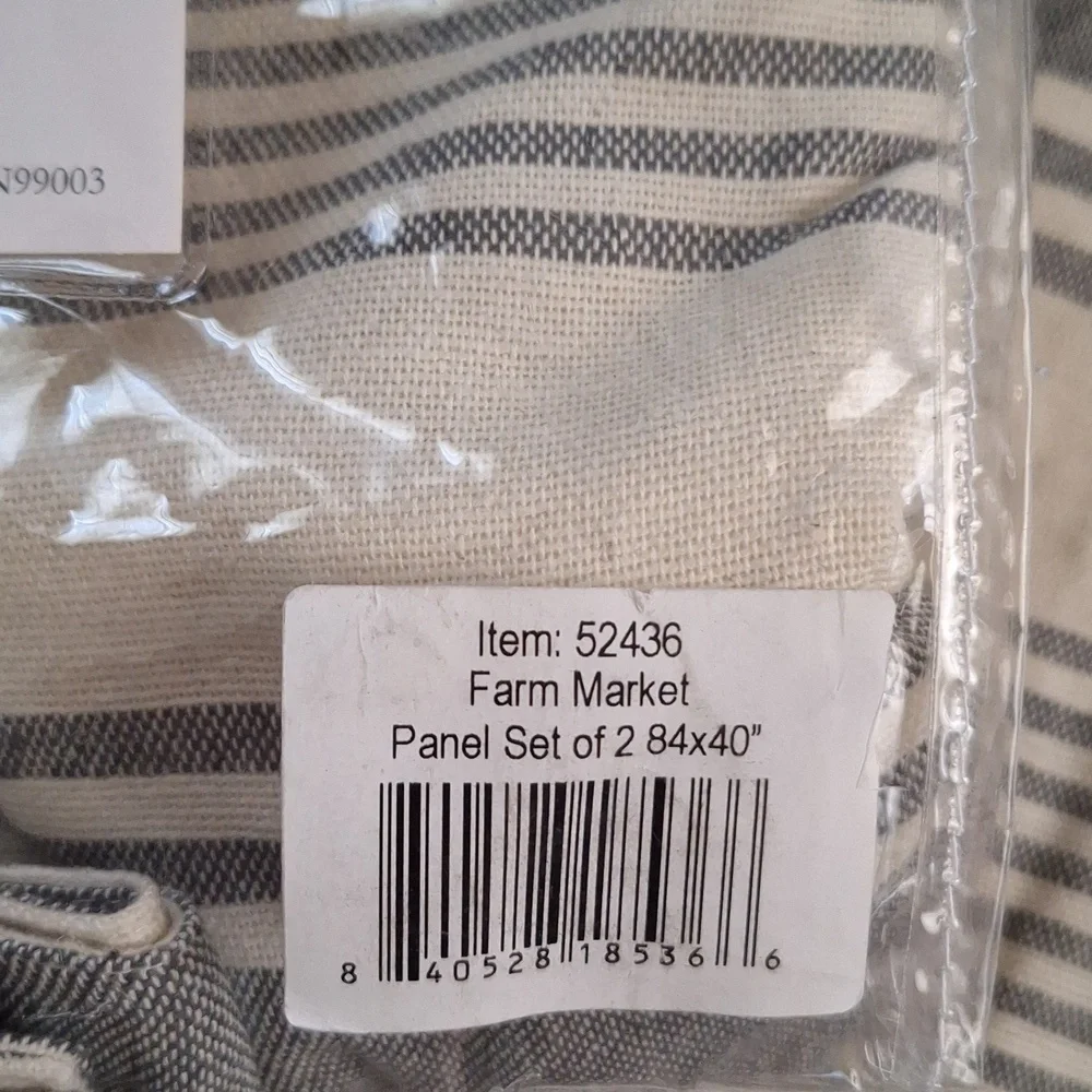PIPER CLASSICS FARM MARKET STRIPE CURTAIN PANELS 84×40